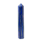 Apengshi 1PCS Natural Crystal Lapis Lazuli Tower 5.9-6.3 (15-16cm) 6 Faceted Single Point Prism Healing Crystal Wand for Meditat