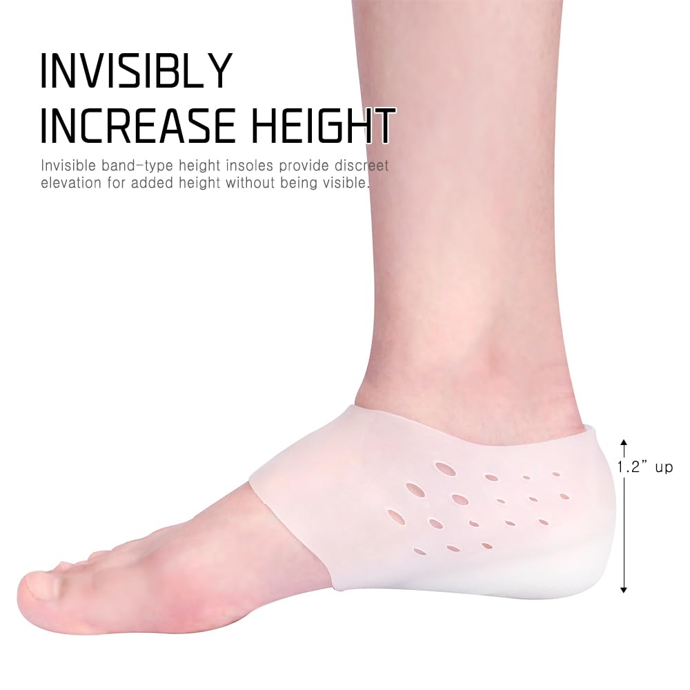 Invisible Height Increase Insoles - Comfortable & Discreet Shoe Inserts for Men & Women (with Holes, 2 Pairs)