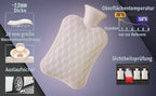 BYXAS Hot Water Bottle with Hand Pocket Cover-2.0L BPA Free PVC Water Bag, Odorless Superior Material, Grey