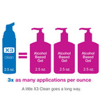 X3 Clean Foaming Hand Sanitizer, Alcohol Free and Fragrance Free, Kills 99.9% Germs, Moisturizing Formula, Travel Size 2.5 oz (3