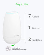 SOICARE Car Diffuser (2nd Generation), Small Portable Car Essential Oil Diffuser with Built-in USB Cable, Mini Aromatherapy Air