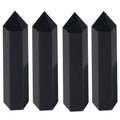 Luckeeper Healing Crystal Wands  2 Black Obsidian 6 Faceted Reiki Chakra Meditation Therapy 4 PCS