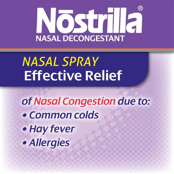 Nostrilla Nasal Decongestant Spray, Stuffy Nose Relief, 0.5 oz (12 Pack)