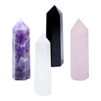 Runyangshi Dream Amethyst Natural Healing Crystal Wands Height 2-2.4, 6 Faceted Prism Wand Reiki Chakra Stone, Natural Quartz