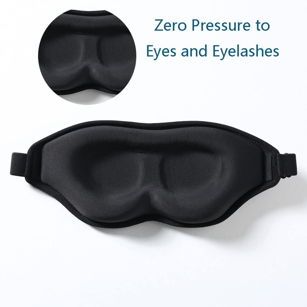Tim & Tina 3D Sleep Eye Mask Blindfold for Men Women Sleeping Mask Light Blocking Soft Covers for Travel Nap Yoga Adjustable Str