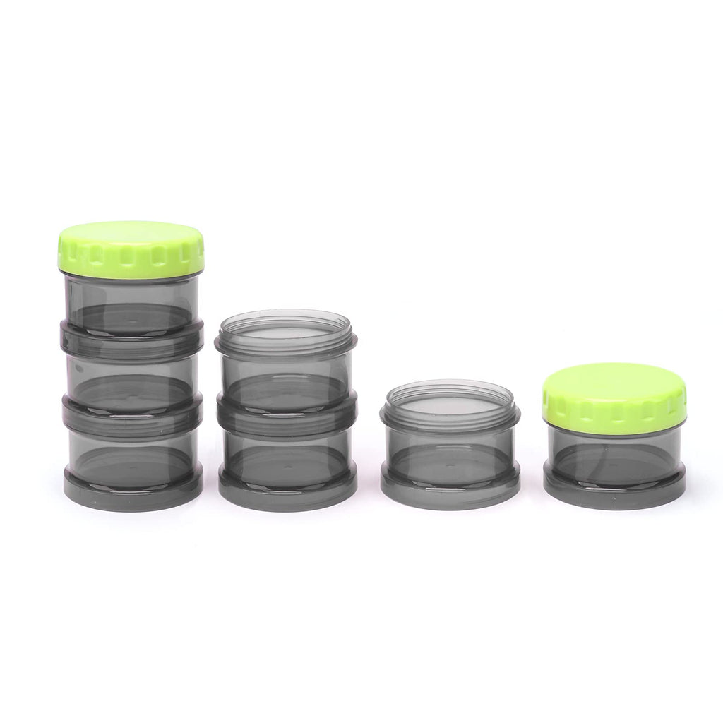 2 Pack 7 Day Pill Organizer Case Stackable Weekly Supplements Vitamins Pills Holder Dispenser Large Translucent Black with Extra