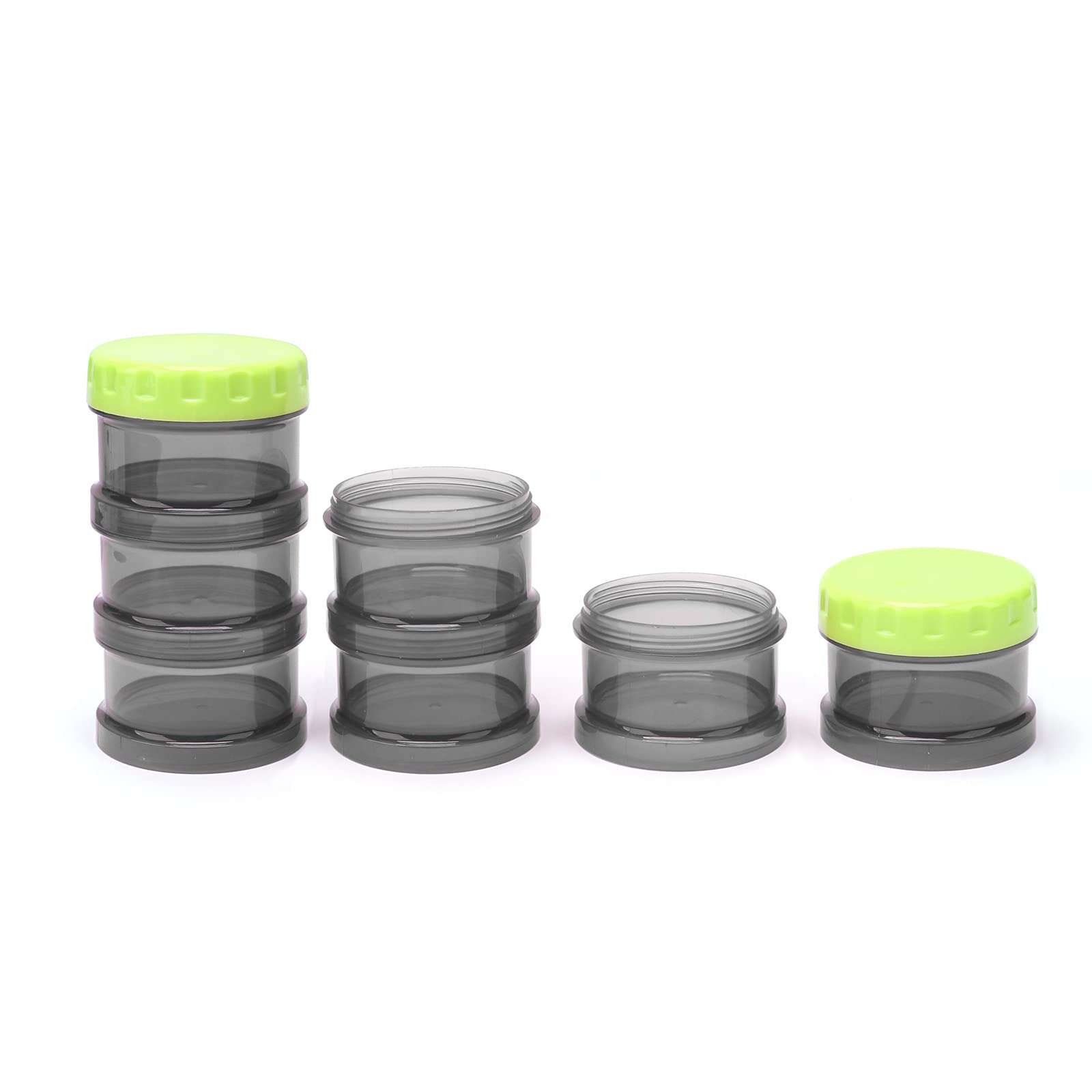 2 Pack 7 Day Pill Organizer Case Stackable Weekly Supplements Vitamins Pills Holder Dispenser Large Translucent Black with Extra