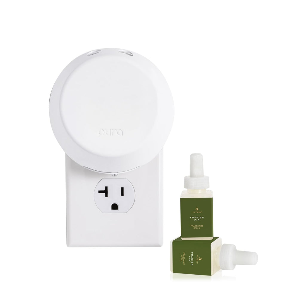 Thymes Pura 4 Diffuser Kit - Smart Home Fragrance Diffusers for Home - Includes Pura Air Freshener Device + 2 Pura Refills (Fras