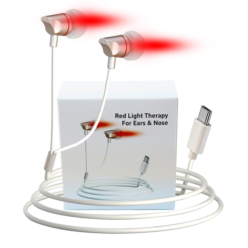 2026 Upgraded 650nm Red Light Therapy Device for Ears & Nose, 2in1 Wearable Ear and Nose Red Light, TypeC Powered, Daily Ear 