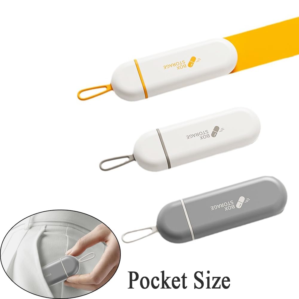 Wopanxye Small Daily Pill Organizer, Portable Travel Size Pill Box, BPA Free, Cute Carry-on Medicine Case Holder Dispenser for V