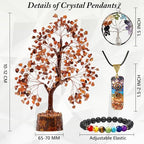 Carnelian Crystal Trees for Home Decor, Office Desk Decoration, Chakra Healing Crystals and Stone for Positive Energy, Money, Go