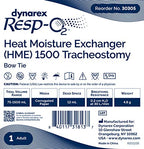 Dynarex 30305 Series Resp-02 Bow Tie Trach HME 1500 Tracheostomy Heat Moisture Exchanger, Pack of 50