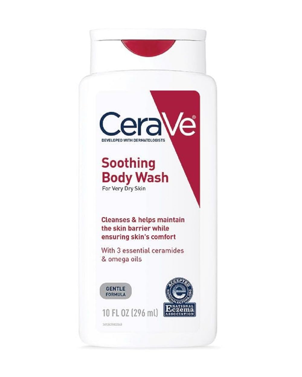 CeraVe Soothing Body Wash for Dry Skin | Shower Oil for Sensitive, Dry, Itchy, and Eczema-Prone Skin | Fragrance Free & Paraben 
