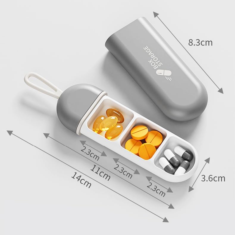 Wopanxye Daily Travel Pill Case, 3-Tray Medicine Planner, Vitamin Organizer Box with Holder, Small Cute Dispenser Tracker Contai