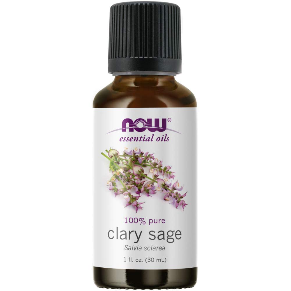NOW Essential Oils, Clary Sage Oil, Focusing Aromatherapy Scent, Steam Distilled, 100% Pure, Vegan, Child Resistant Cap, 1-Ounce