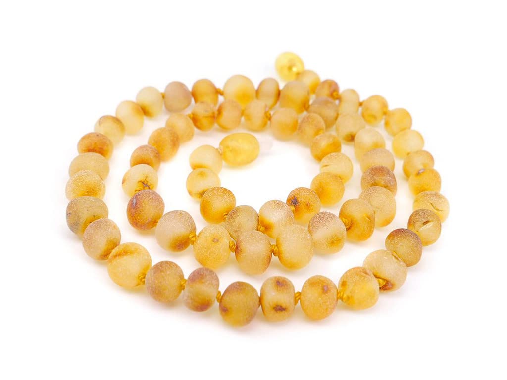 Baltic Amber Necklace for Adult - Natural Amber from Baltic Region, Genuine Amber (17.7 inch, RAW Honey)