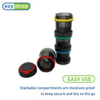 EZY DOSE Weekly (4-Day) Stackable Pill Organizer, Vitamin and Medicine Box, Detachable Compartments, Rainbow Colors
