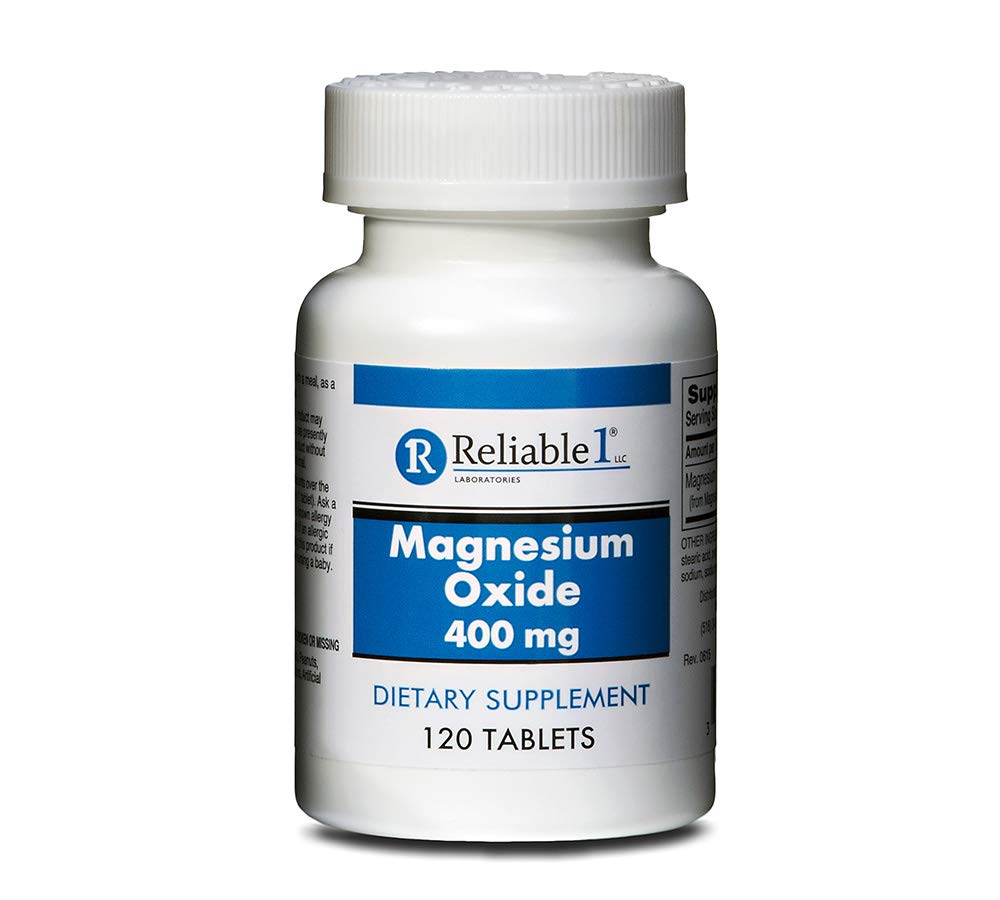 Magnesium Oxide 400Mg Tablets By Reliable-1 Laboratories | Magnesium Supplement For Women And Men | Bone Strength And Heart Heal
