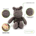 Thermal-Aid Zoo Animals - Happy The Hippo - Heatable Therapeutic Stuffed Animals for Kids - Hot & Cold Therapy - Ice Pack & Heat