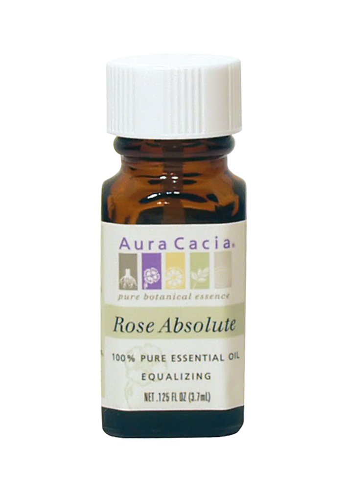 Aura Cacia Aromatherapy Rose Absolute Essential Oil 1/8 Oz. Bottle