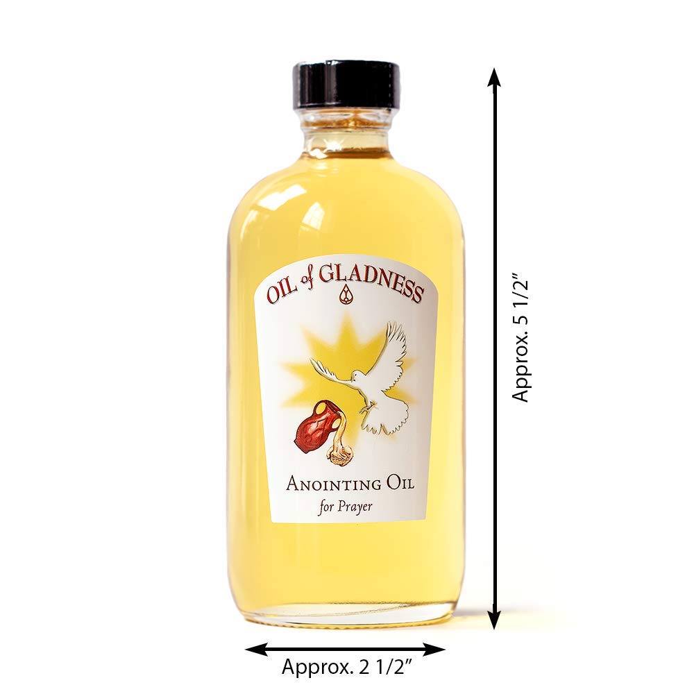 Oil of Gladness Frankincense and Myrrh Anointing Oil - Oil for Daily Prayer, Ceremonies, and Blessings 8 oz Bottle