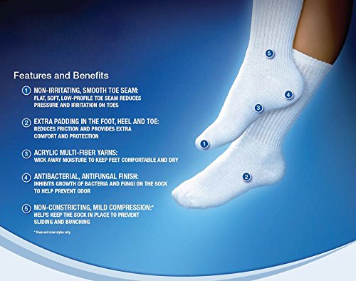 JOBST Sensifoot Closed Toe Crew Socks, Brown, Large