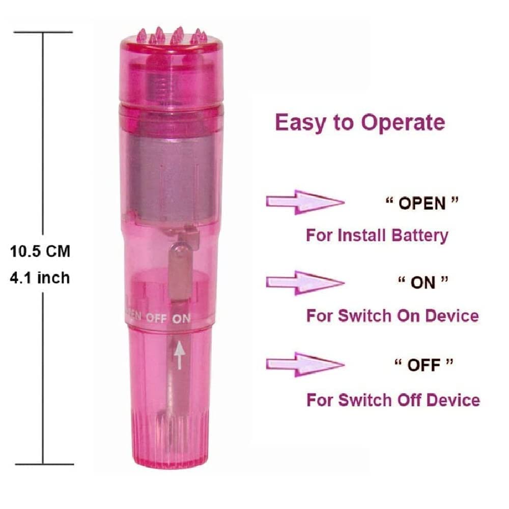 Finever Small Mini Vibrating Massager Handheld Portable Tool for Women with 4 Heads Pocket Pen for Face Neck Head Back and Shoul