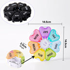 Wopanxye Weekly Pill Organizer, 7 Day Pill Box Daily Reminder, Portable Vitamins Case, Large Capacity Compartments, Travel Pill