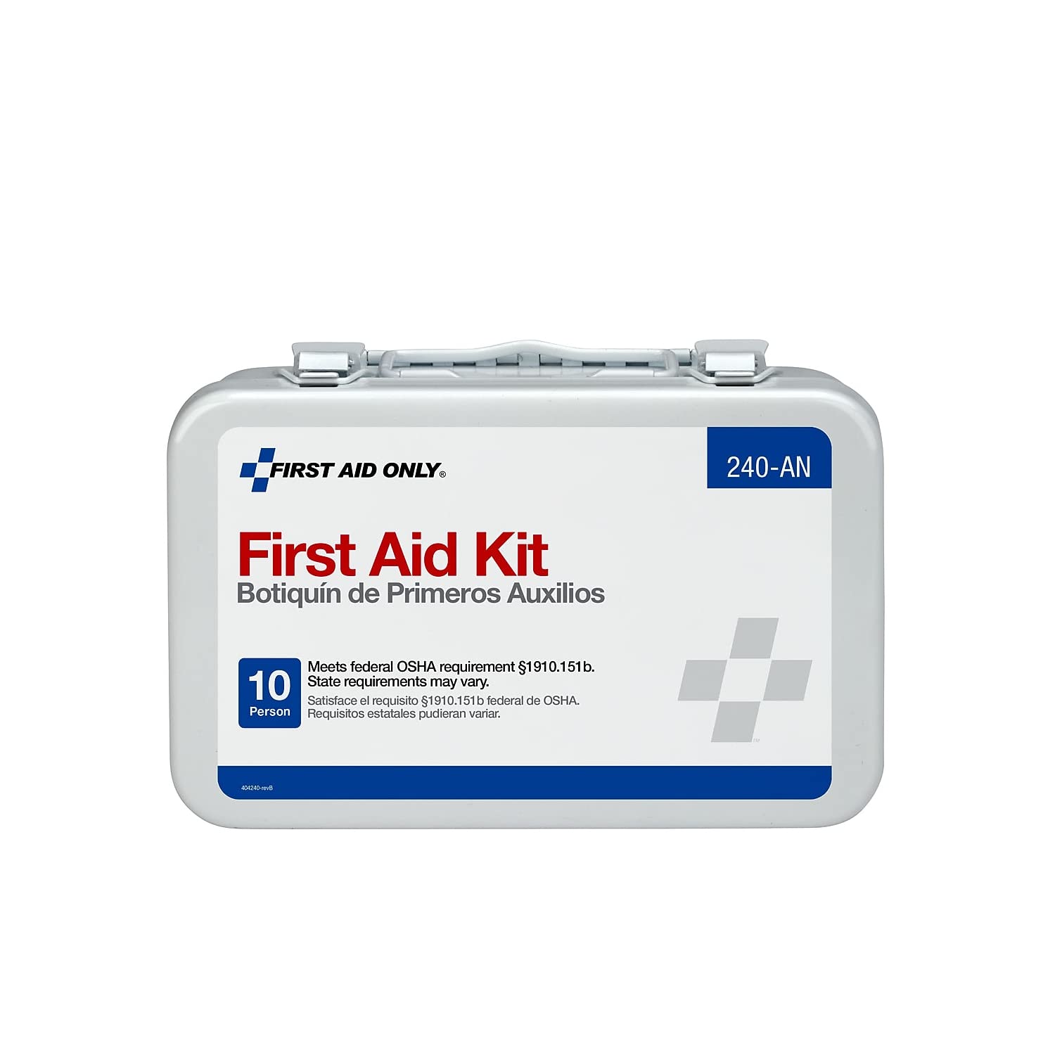 First Aid Only 240AN Unitized First Aid Kit for 10 People, 64-Pieces, OSHA/ANSI, Metal Case