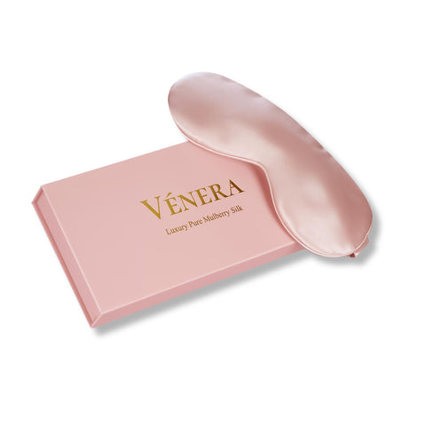 V  nera Silk Sleep Mask - 100% Pure 22 Momme Mulberry Silk Eye Sleeping Mask for Women and Men - Blackout Silk Eye Mask for Slee