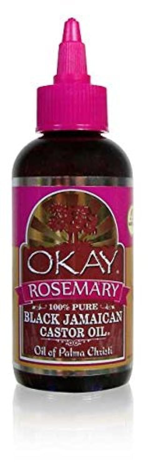 Okay Black Jamaican Castor Oil with Rosemary, 4 Ounce by Okay
