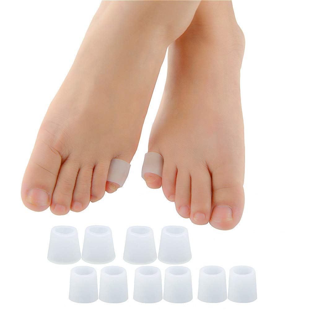 Povihome Gel Toe Protector, Toe Sleeves for Blister, Sore Corns, Prevent Friction from Shoes (3 Pairs Thin + 2 Pairs Thick)