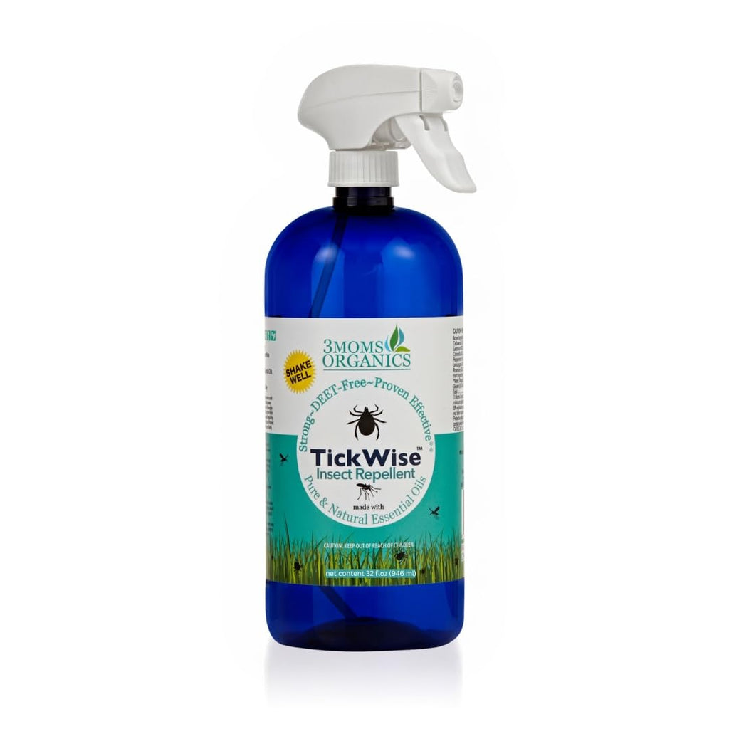3 Moms Organics TickWise Insect Repellent, 32oz Extra Strength - DEET- Free, Tick and Insect Repellent, Plant Based Essential Oi
