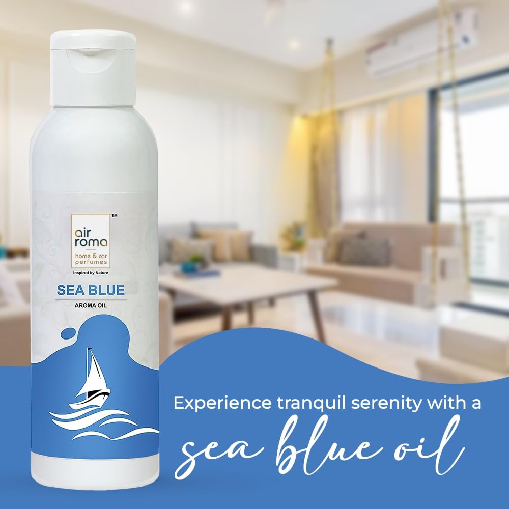 Air-Roma Pure, Natural And Undiluted Aroma Diffuser Oil (100Ml, Sea Blue) Home Fragrance, Aromatherapy, Helps In Concentration &