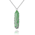 VIBILIA Healing Crystal Necklace Tree of Life Wire Wrapped Natural Green Aventurine Stone Point Pendant Necklace Hexagonal Reiki