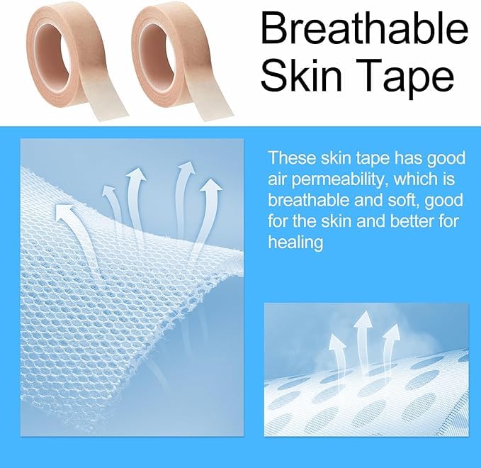 Rose Romee 8 Rolls Nose Tape for Rhinoplasty Shaping, Micropore Tape, Paper Tape Medical, Flexible Surgical Bandages, Self Adhes