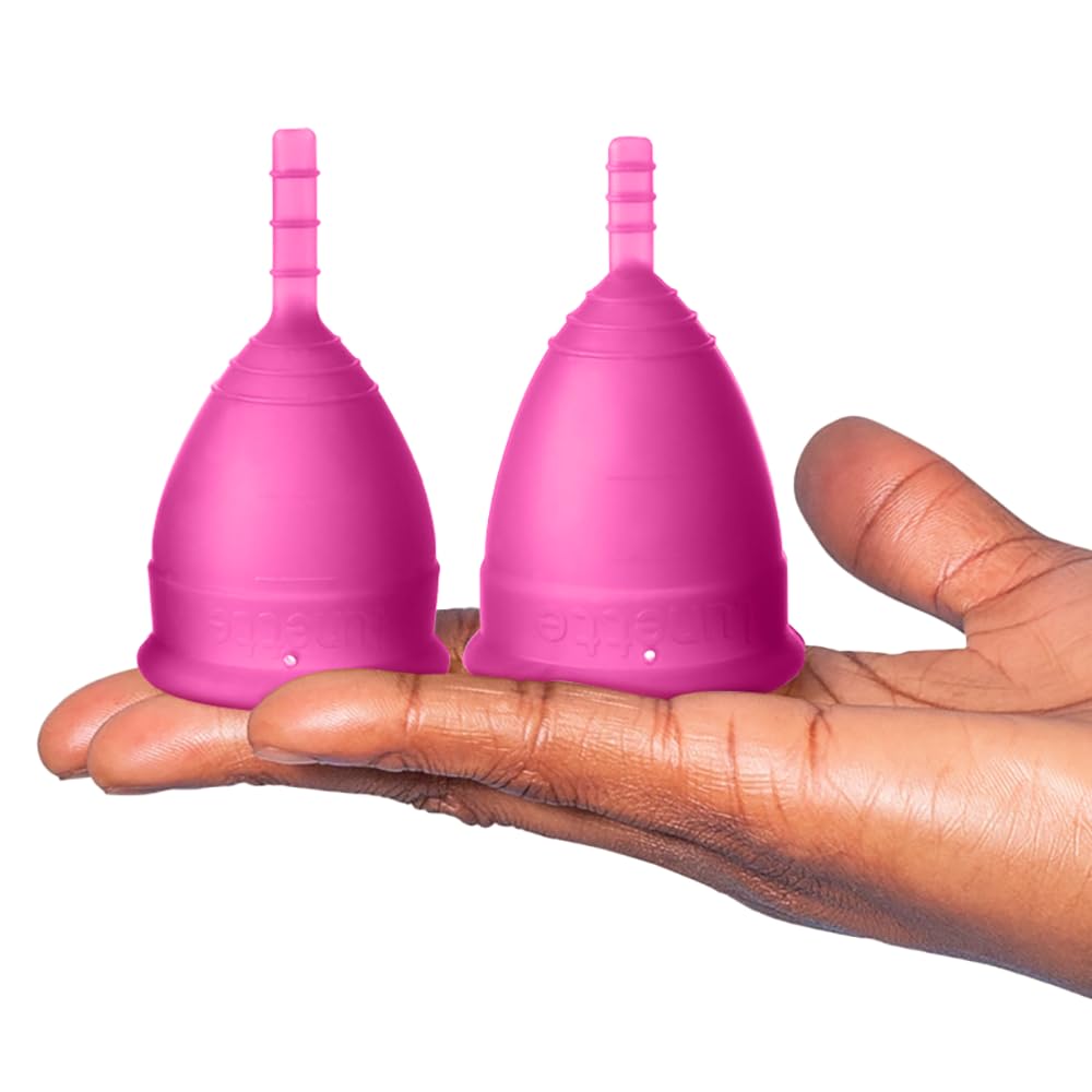 Lunette Menstrual Cup - Best Reusable Period Cup - Wear for 12 Hours and Reuse up to 10 Years, Pink Size 1 for Light to Moderate