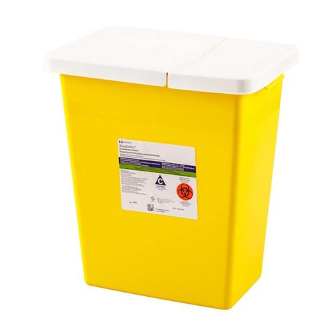 Covidien 8985 SharpSafety Chemotherapy Container with Slide Lid, 8 gal Capacity, Yellow (Pack of 10)