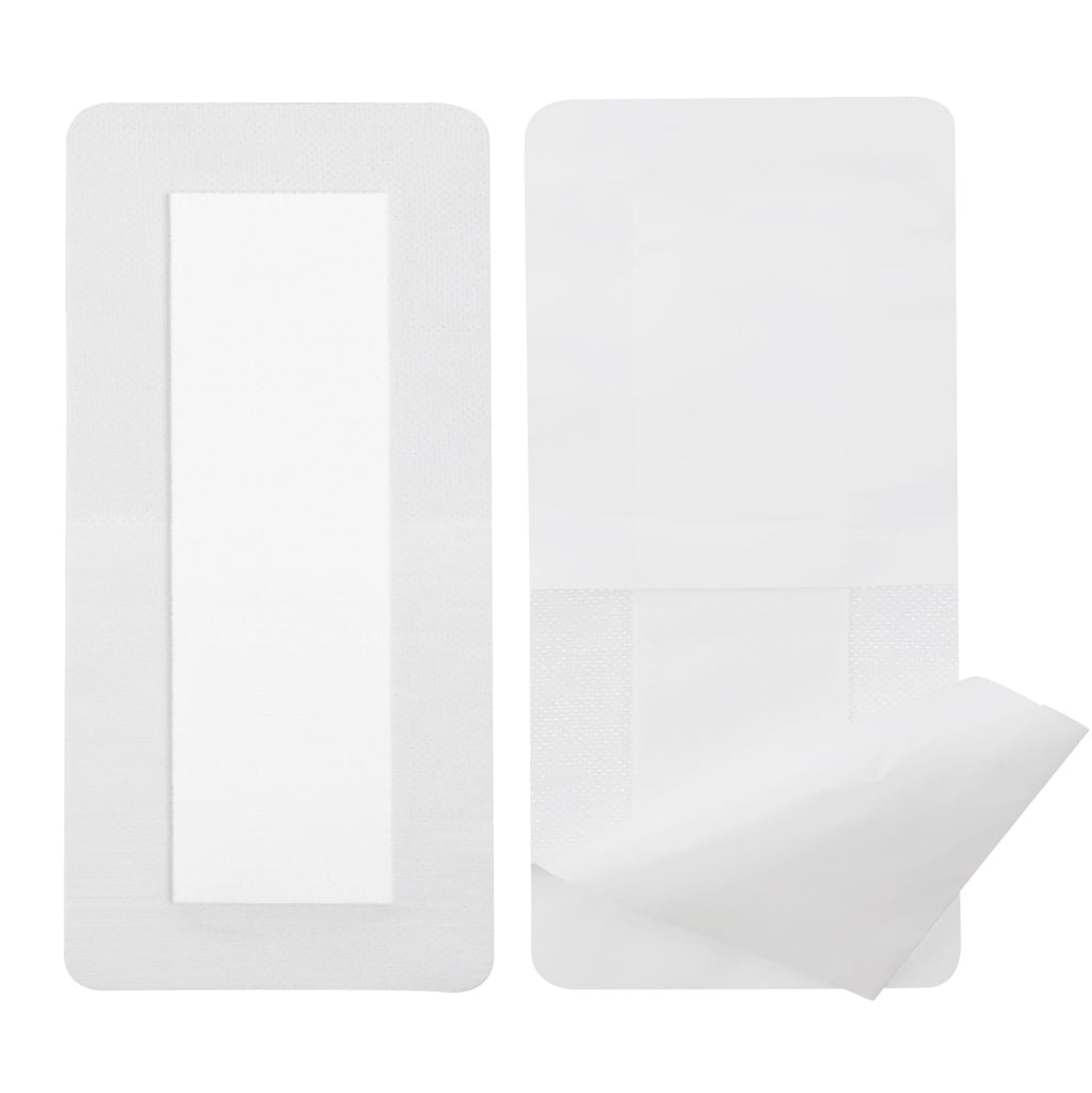 Breathable Adhesive Island Bandages Wound Dressing for Knee Replacement 4 x 8 Bordered Gauze Pad Patches Stitches Cuts Post Surg