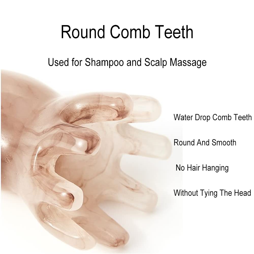 2 Pcs Octopus Head Massager Comb, Point Massage Comb, Back Neck and Back Manual Deep Massage Tools, Handheld Palm Full Body 8-Le
