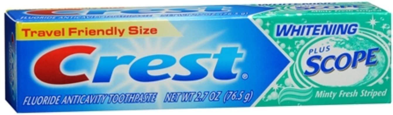 Crest Whitening Plus Scope Toothpaste Minty Fresh Striped 2.70 oz (Pack of 8)