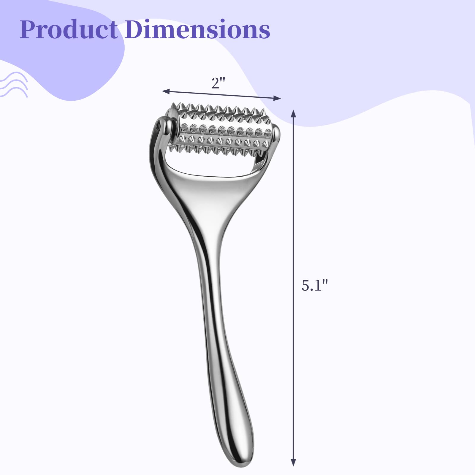 Varku Massage Roller, Face Acupressure Roller, Handheld Acupuncture Roller, Metal Handheld Acupressure Massager with 100 Trigger