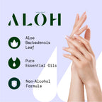 ALOH Sanitizing Hand Gel 2-pack | Peppermint Eucalyptus + Aloe | 70% Alcohol Hydrating Hand Sanitizer Gel with Essential Oil, fo
