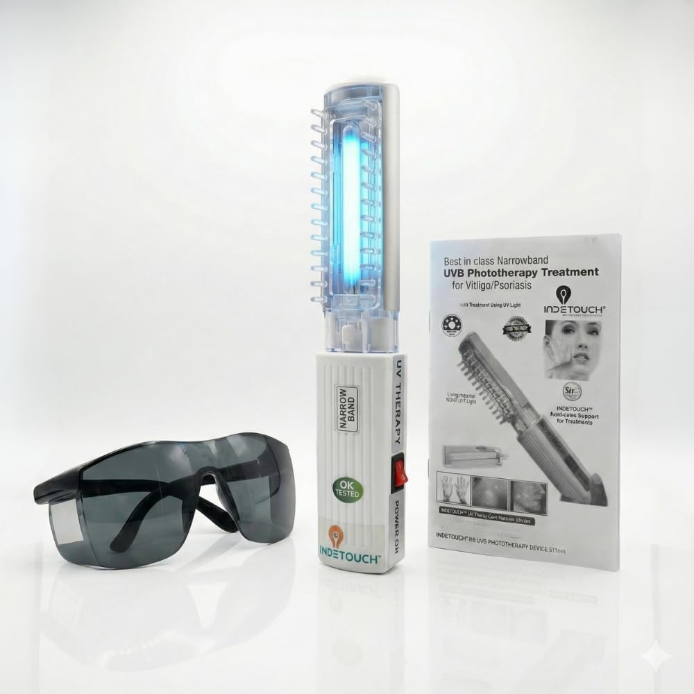 Indetouch Nbuvb Phototherapy Handheld Device | 5 Years Warranty | Light Therapy Treatment For Skin Problems Psoriasis, Vitiligo,