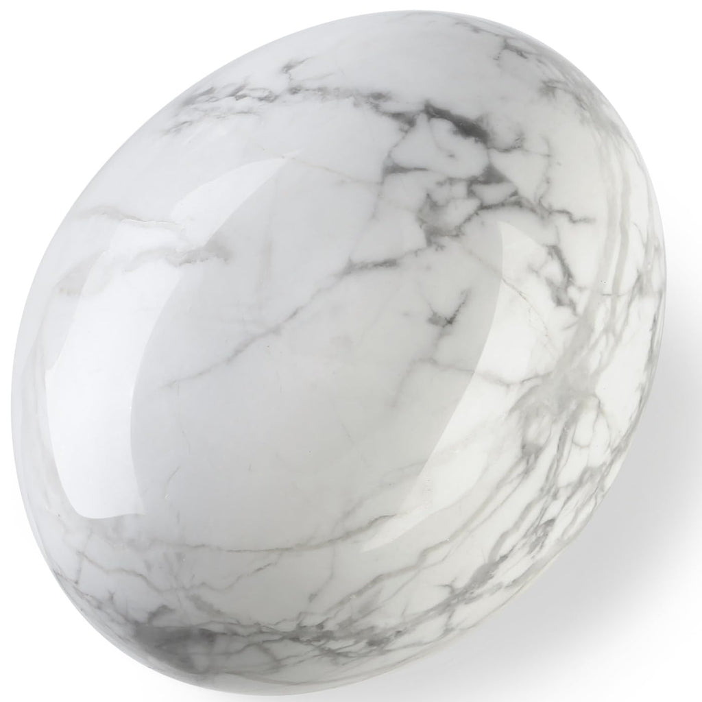 MAIBAOTA 1.6-2.0'' White Howlite Crystal Large White Stone Reiki Natural Tumbled White Polished Stones for Energy Witchcraft The