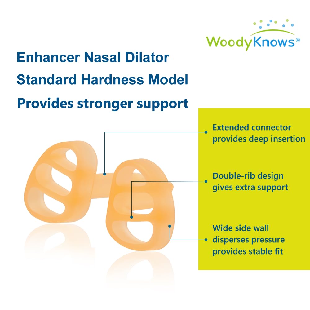 WoodyKnows Enhancer Nasal Dilator, Model 2024 Standard, Improves Sports Airflow, Nasal Congestion aid (Trial XS/S/M/L)