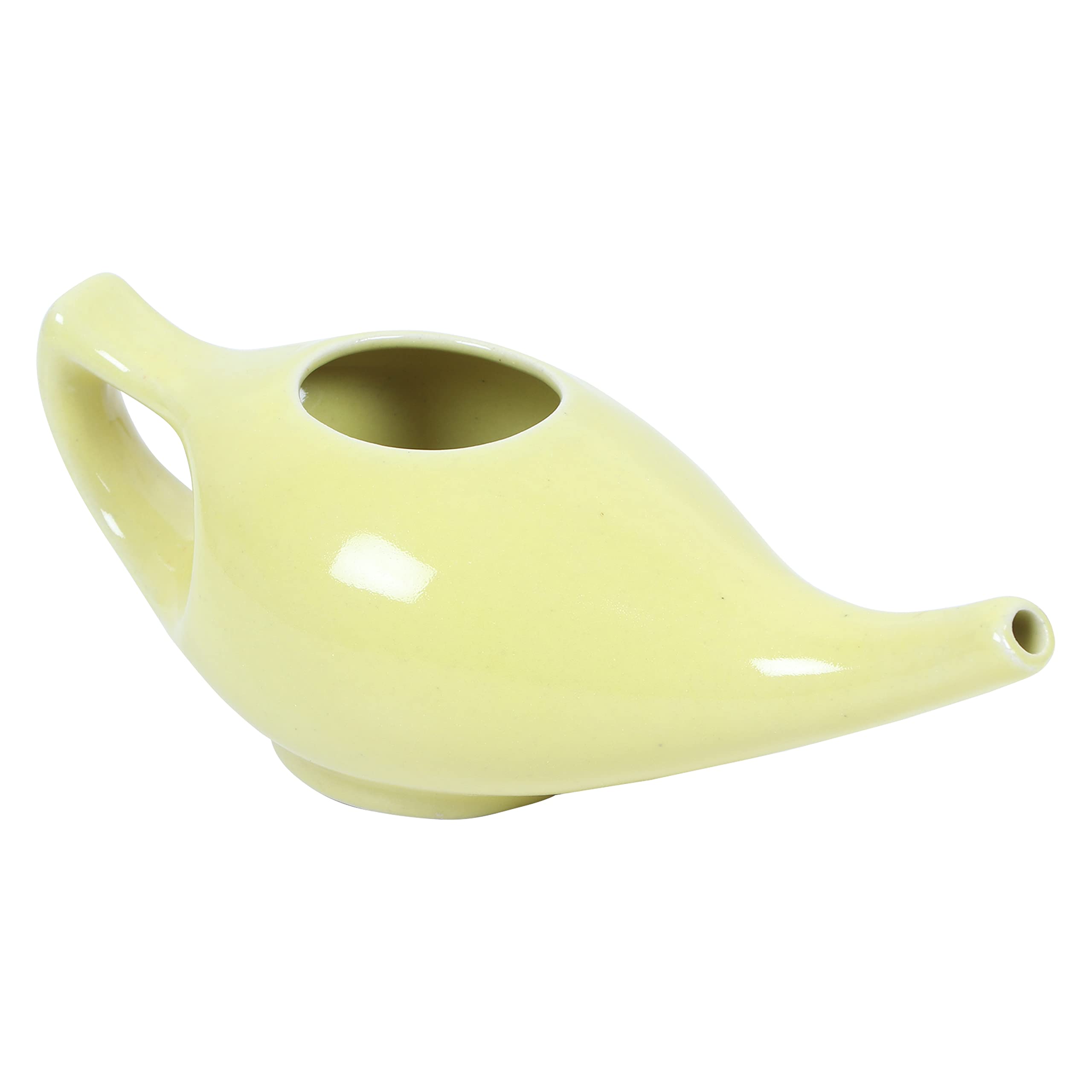 Qimacplus Leak Proof Durable Porcelain Ceramic Neti Pot with 10 Sachet Neti Salt Hold 300 Ml Water Comfortable Grip | Eco Friend