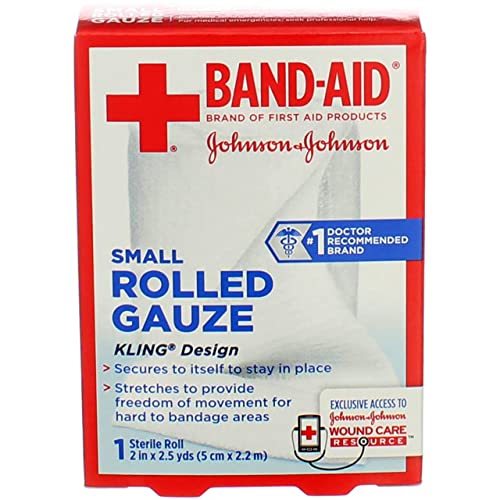 Johnson & Johnson Band-Aid Brand of First Aid Products Flexible Rolled Gauze, 2 Inches by 2.5 Yards (Pack of 5)
