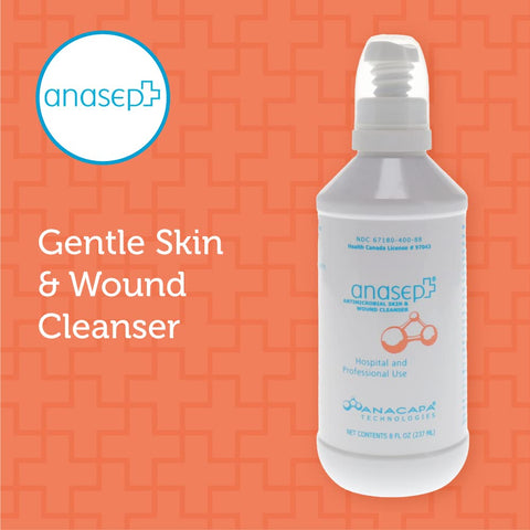 Anasept-Antimicrobial Skin and Wound Cleanser, 8 oz. Bottle with Finger Sprayer, Wound Spray, Sterile Rinse, Healing Spray for H