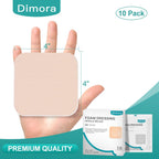 Dimora Foam Dressing, Sterile Non-Adhesive Hydrophilic Pads, Highly Absorbent 4 x4 (10 cm*10 cm) Pack of 10 Square Waterproof Dr